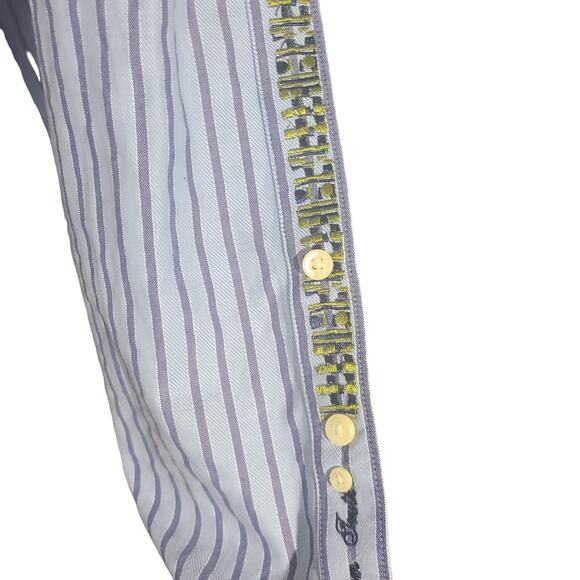 Robert Graham Blue & White Striped Button Down Long Sleeve Dress Shirt 3XLT - Picture 7 of 13